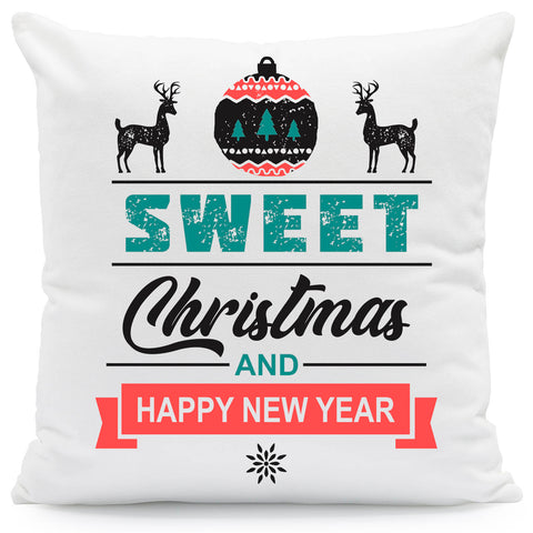 Kissen mit Weihnachtsmotiv - Sweet Christmas and Happy New Year - Weihnachtsdeko - Frauen & Männer