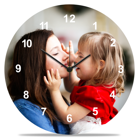 Wanduhr aus Holz Personalisiert - mit UV Druck