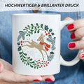 Bedruckte Tasse mit Weihnachtsmotiv - Winterreh
