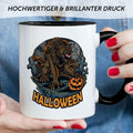 Bedruckte Tasse mit Motiv im Halloween Werwolf Design