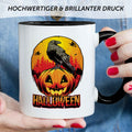 Bedruckte Tasse mit Motiv im Halloween Raben Design