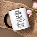 Bedruckte Tasse mit Spruch Stolzer Chef