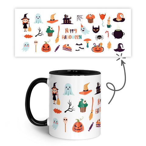 Bedruckte Tasse im Halloween Motive Design