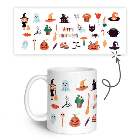 Bedruckte Tasse im Halloween Motive Design