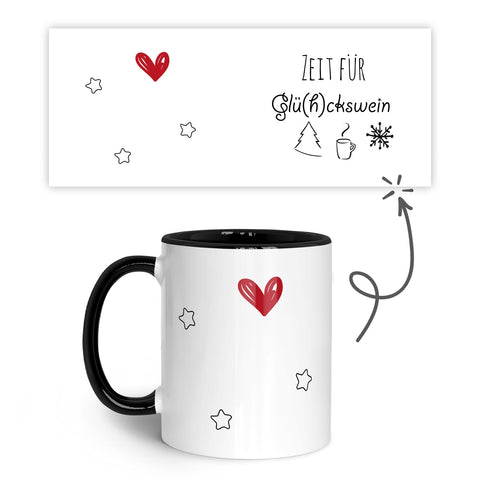 Bedruckte Tasse mit Weihnachtsmotiv - Zeit für Glühckswein