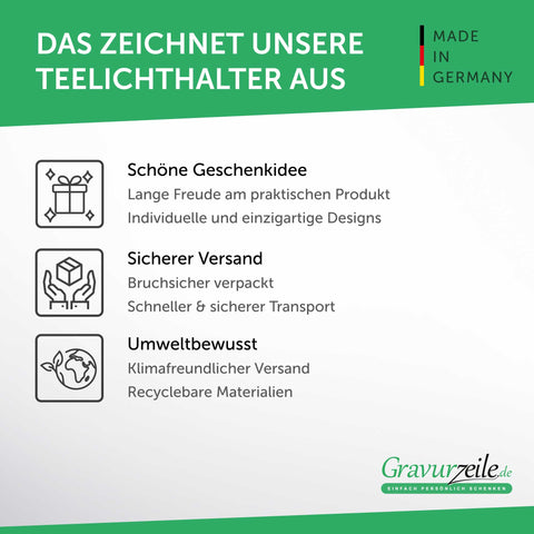 Teelichthalter mit Gravur aus Holz für Mama - Beste Mama der Welt - Persönliches Geschenk für