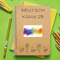 Schuletiketten mit Namen - Color Splash Design - 100 Aufkleber in verschiedenen Größen