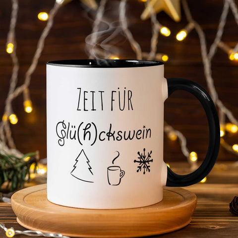 Bedruckte Tasse mit Weihnachtsmotiv - Zeit für Glühckswein