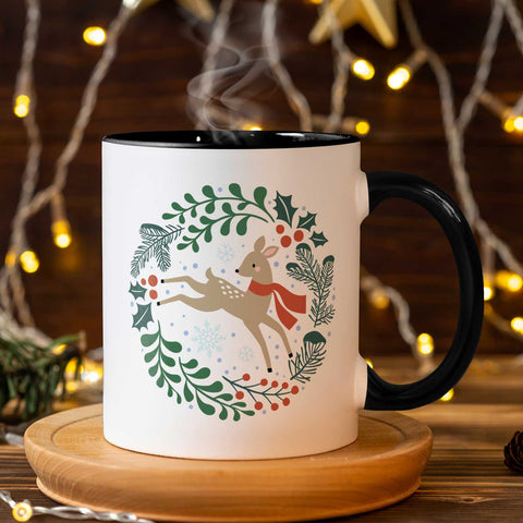 Bedruckte Tasse mit Weihnachtsmotiv - Winterreh