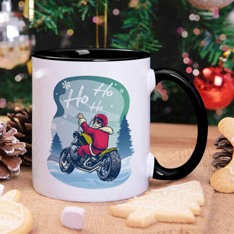 Bedruckte Tasse mit Weihnachtsmotiv im Cool Santa Design