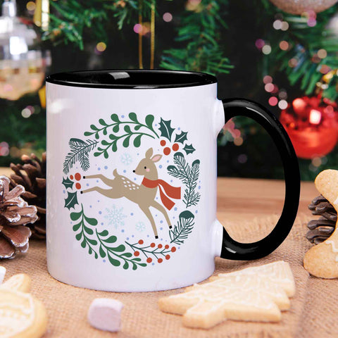 Bedruckte Tasse mit Weihnachtsmotiv - Winterreh
