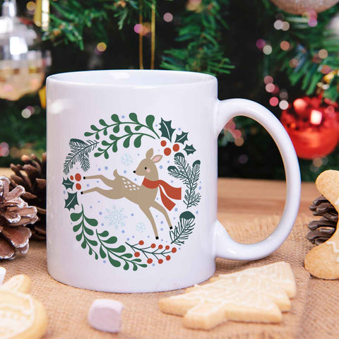 Bedruckte Tasse mit Weihnachtsmotiv - Winterreh