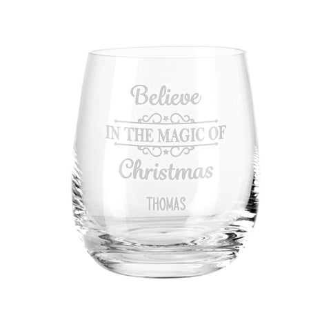 Teelicht mit Gravur - Weihnachtsdeko - Believe in the Magic of Christmas - Personalisiert mit Name