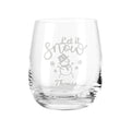 Teelicht mit Gravur - Weihnachtsdeko - Let it snow - Personalisiert mit Name