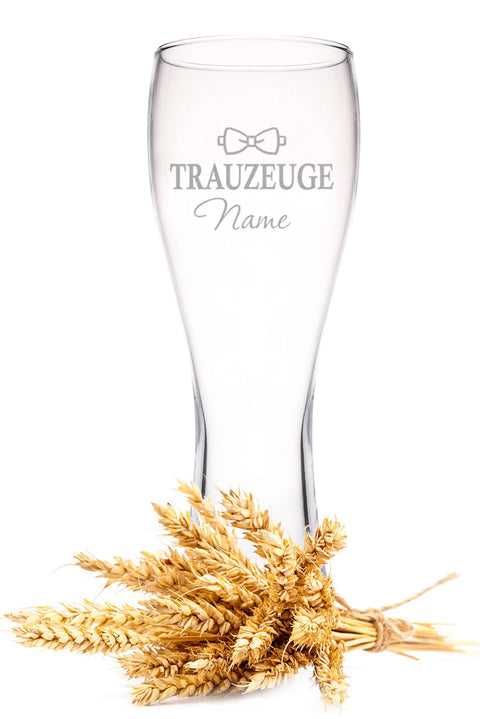 Leonardo Weizenglas mit Gravur "Trauzeuge + Wunschname"