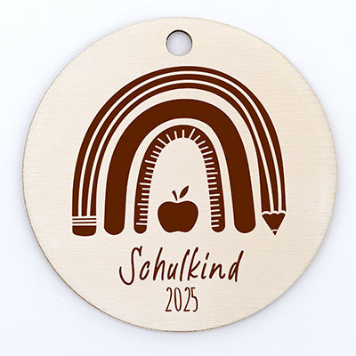 Bedruckter Holzanhänger (Schultüte)