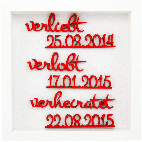 Verliebt, Verlobt, Verheiratet mit Rahmen