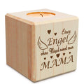 Teelichthalter mit Gravur aus Holz für Mama - Einen Engel ohne Flügel... - Persönliches Geschenk für
