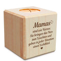 Teelichthalter mit Gravur aus Holz für Mama - Mamas sind wie Kerzen - Persönliches Geschenk für