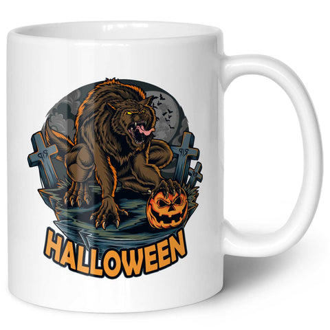Bedruckte Tasse mit Motiv im Halloween Werwolf Design