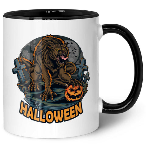 Bedruckte Tasse mit Motiv im Halloween Werwolf Design