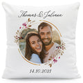 Bedrucktes Kissen Floralkreis mit Foto & Namen