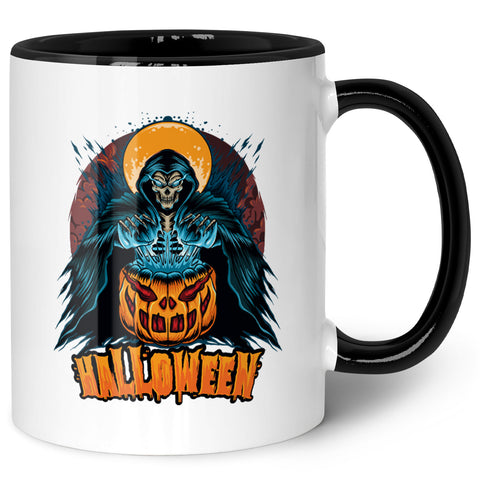 Bedruckte Tasse mit Motiv im Halloween Reaper Design