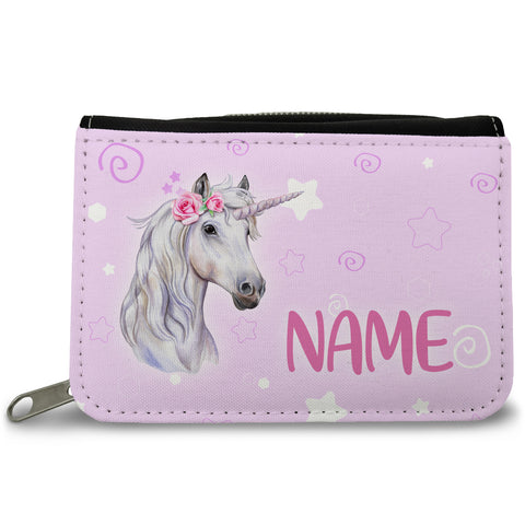 Bedruckte Geldbörse für Kinder im Einhorn Design