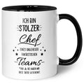Bedruckte Tasse mit Spruch Stolzer Chef
