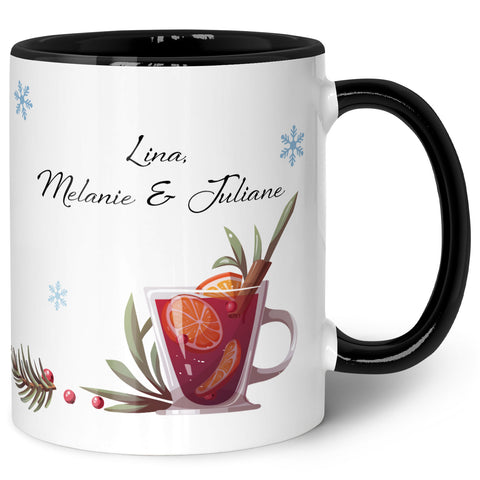 Bedruckte Tasse mit Weihnachtsmotiv - Mädels Glühwein mit Namen
