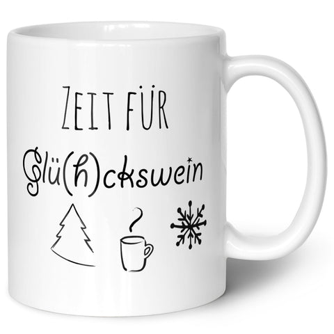 Bedruckte Tasse mit Weihnachtsmotiv - Zeit für Glühckswein