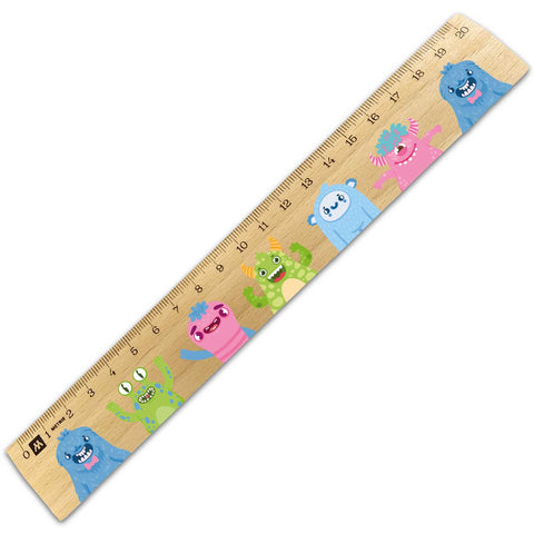 Lineal zur Einschulung im Monster Design für Kinder aus Holz