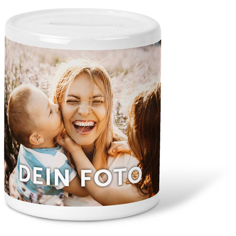 Bedruckte Spardose mit eigenem Foto