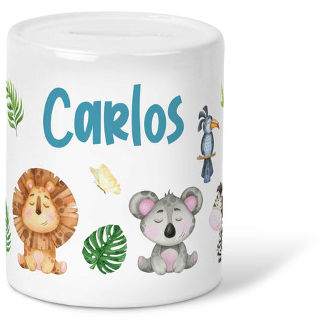 Bedruckte Spardose - Safari Design für Kinder
