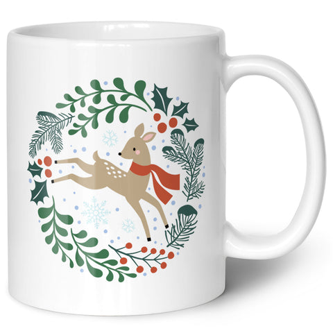 Bedruckte Tasse mit Weihnachtsmotiv - Winterreh