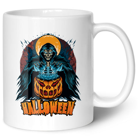 Bedruckte Tasse mit Motiv im Halloween Reaper Design