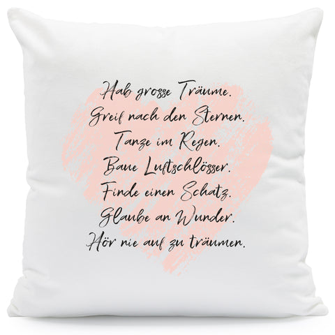 Kissen mit Spruch Traumsprüche