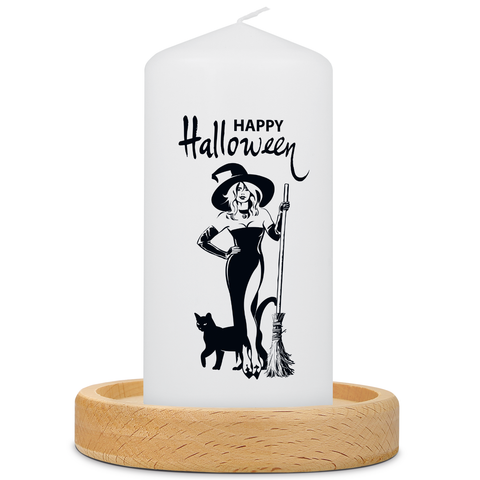 Kleine Kerze "Happy Halloween" mit Namen