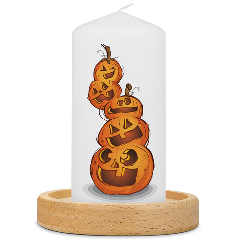 Kleine Halloween Kerze "Kürbisstapel"