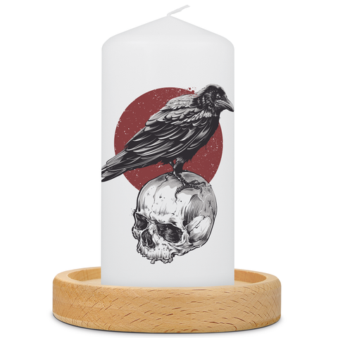 Kleine Kerze "Halloween Rabe" mit Namen