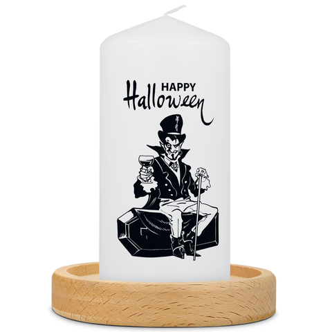 Kleine Kerze "Happy Halloween" mit Namen