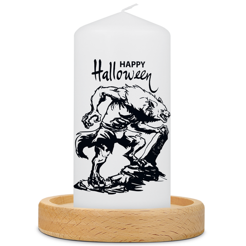 Kleine Kerze "Happy Halloween" mit Namen