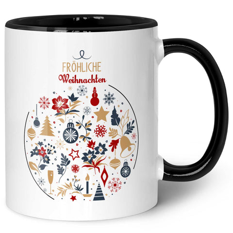 Bedruckte Tasse mit Weihnachtsmotiv - Fröhliche Weihnachtskugel