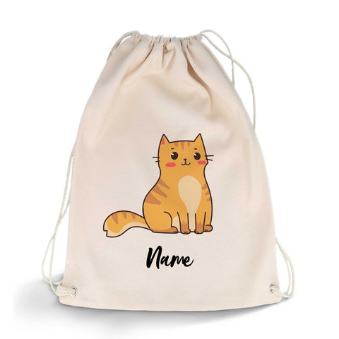 Bedruckter Turnbeutel für Kinder im Cartoon Katze Design