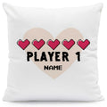 Bedrucktes Kissen mit Spruch "Player 1 & Player 2" im Set