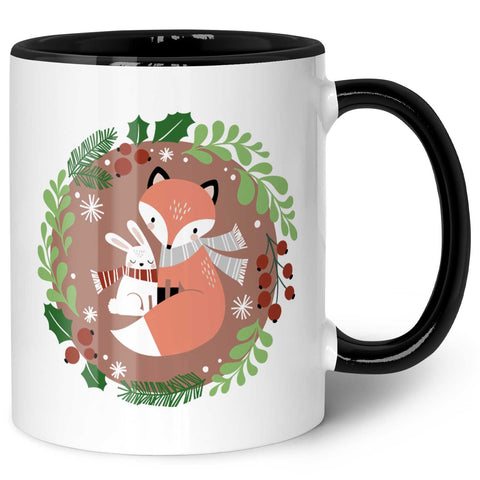 Bedruckte Tasse mit Weihnachtsmotiv - Winterfuchs