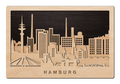 3D Wandbild aus Holz Skyline Hamburg