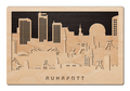 3D Wandbild aus Holz Skyline Ruhrpott 2017