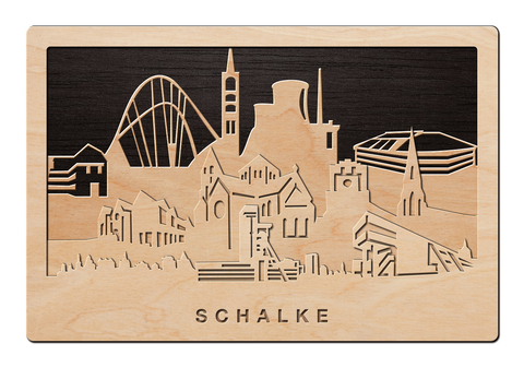 3D Wandbild aus Holz Skyline Schalke 2017