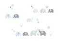 Wandsticker Set Elefanten, Herzen & Kreise